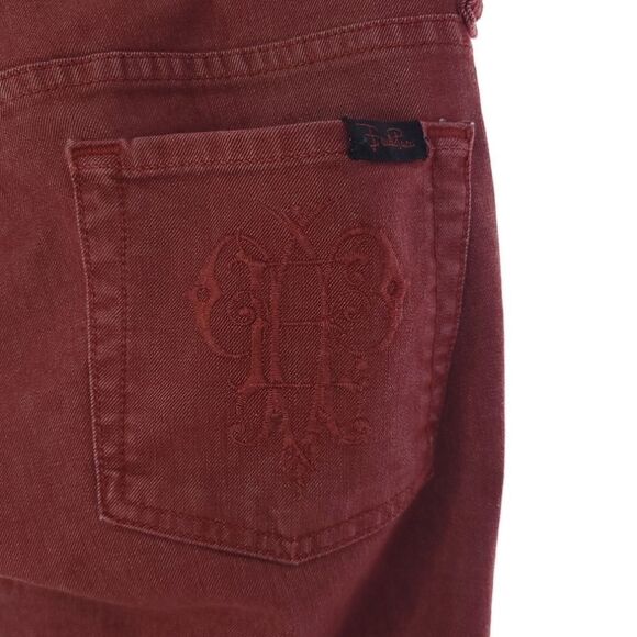 7 For All Mankind x Emilio Pucci Carol Jeans Rust Sz 27 Straight Leg Womens - Picture 7 of 10